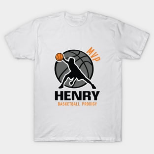 Henry MVP Custom Player Basketball Prodigy Your Name T-Shirt